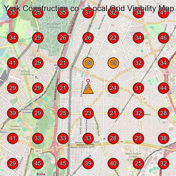 York Construction co GeoGrid visibility map for Construction Company in Bronx